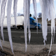 Icicles hang from a rock along a Nashville interstate. (Image: AP)